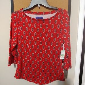 Woman size S red pullover stretch top